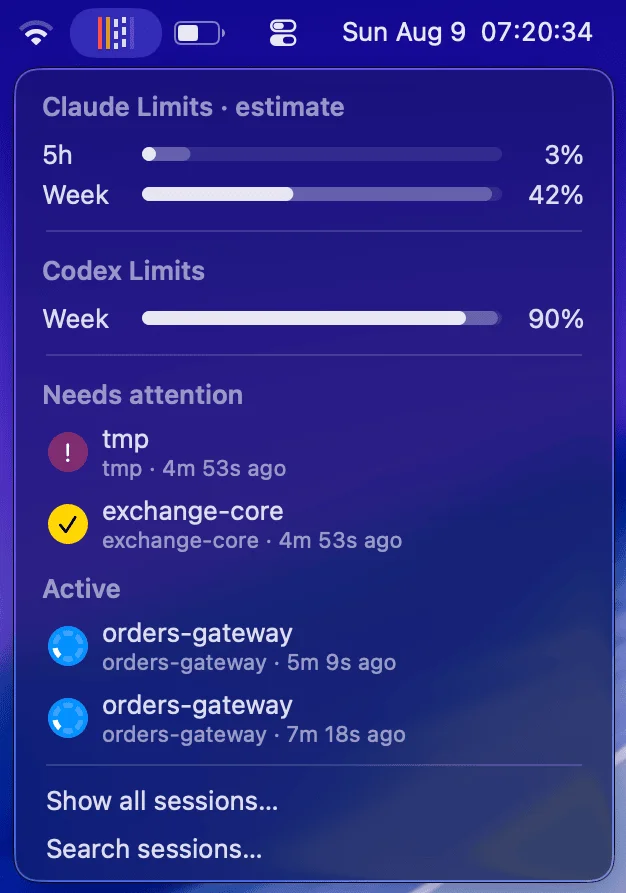 EpiScope — menu-bar popover